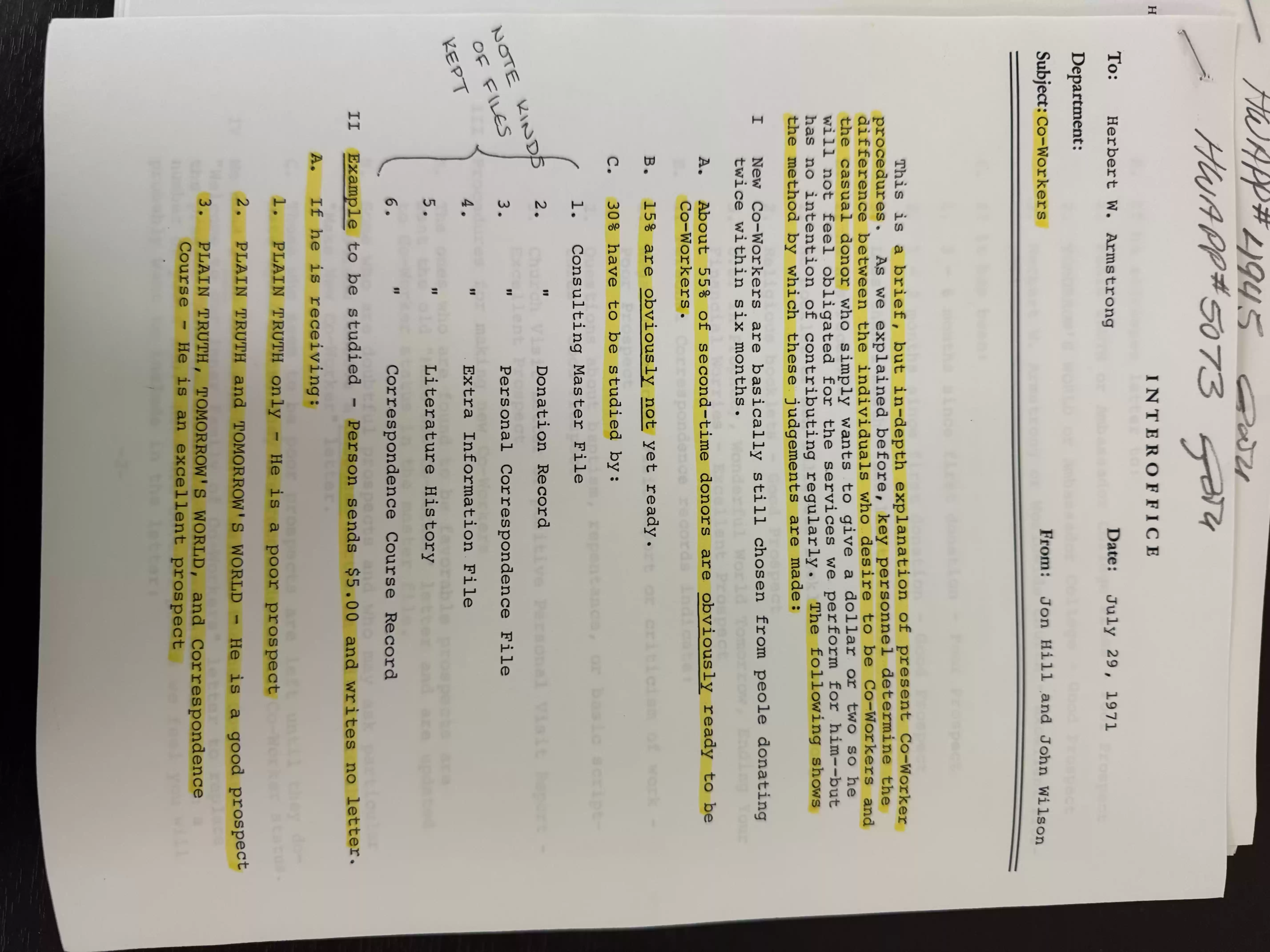 J Hill memo to HWA29July1971,p1